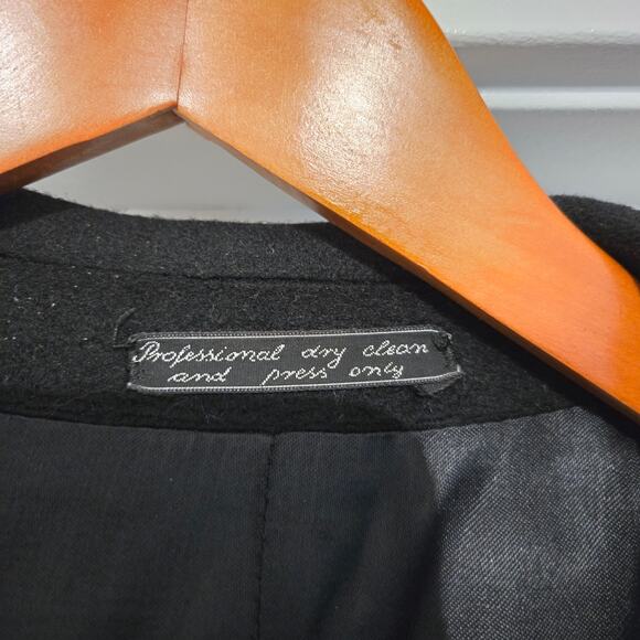 Richman Brothers International Collection Black Wool Yugoslavia 44R Trench Coat - Picture 8 of 12